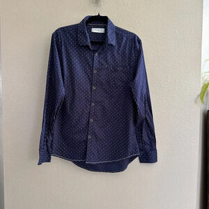 Level Ten Men's Navy‎ Blue Button-Down Shirt  Size Small, dress shirt, mens